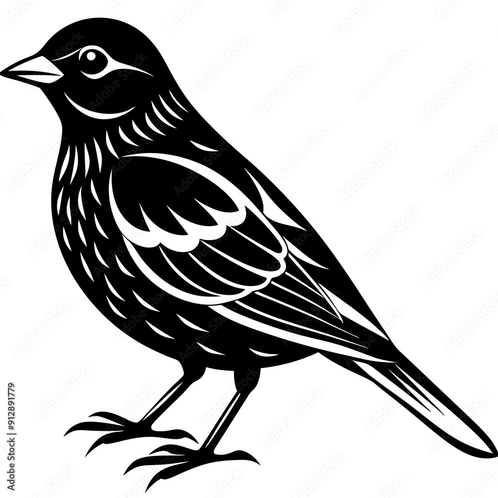 Obraz premium bird on a branch vector illustration