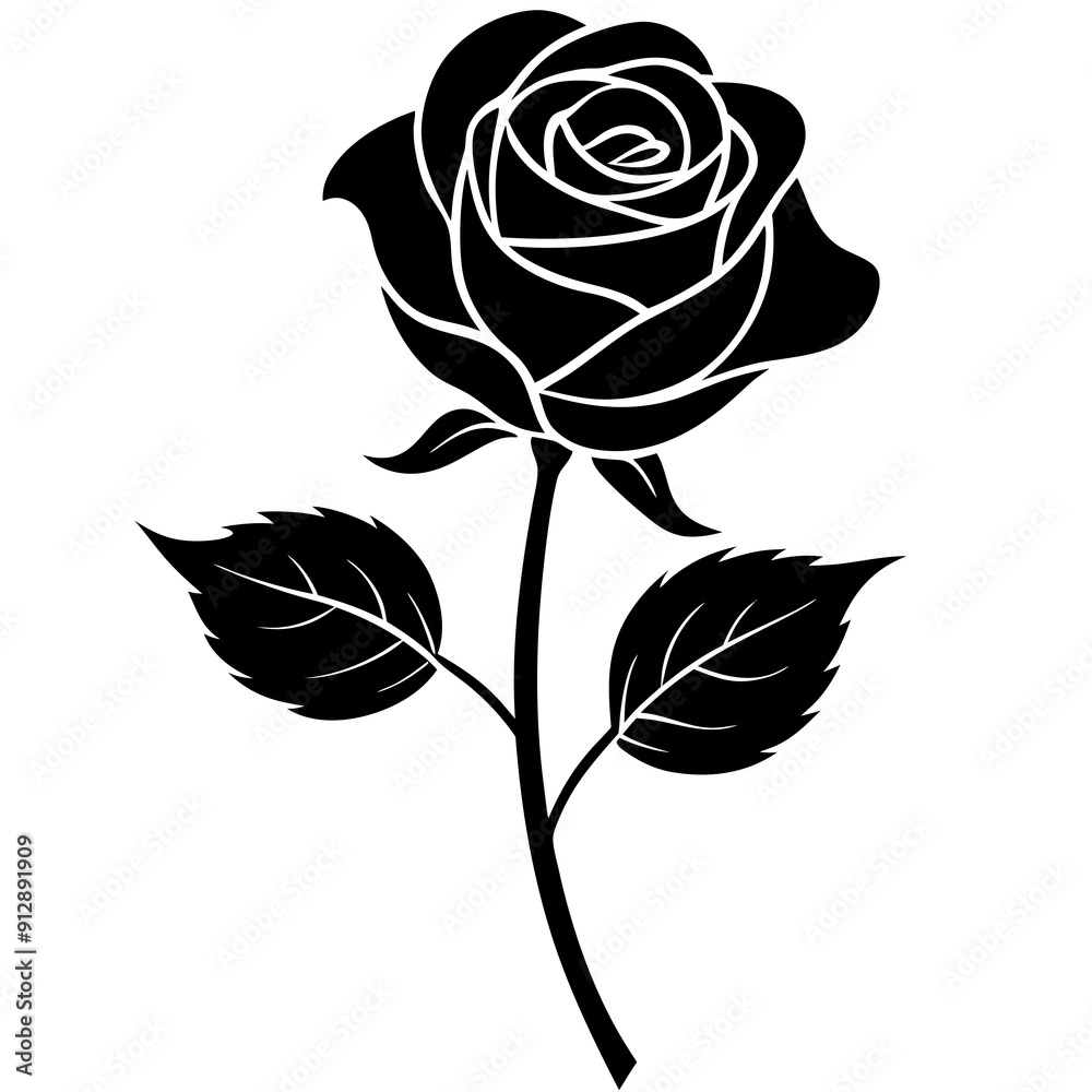 black rose isolated on white vector illustration black rose isolated on white vector illustration