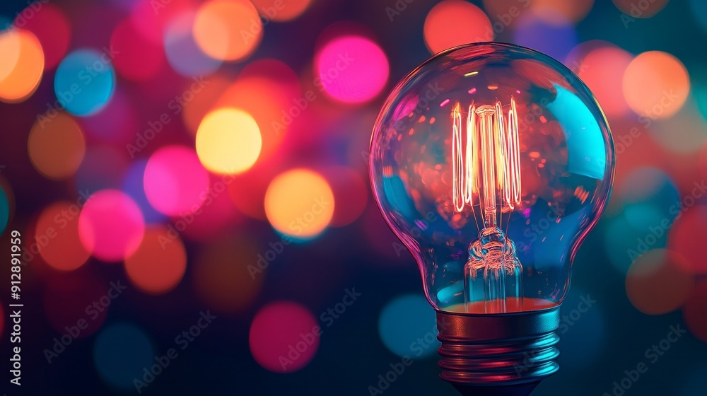 light bulb with bokeh background. light bulb with bokeh background.