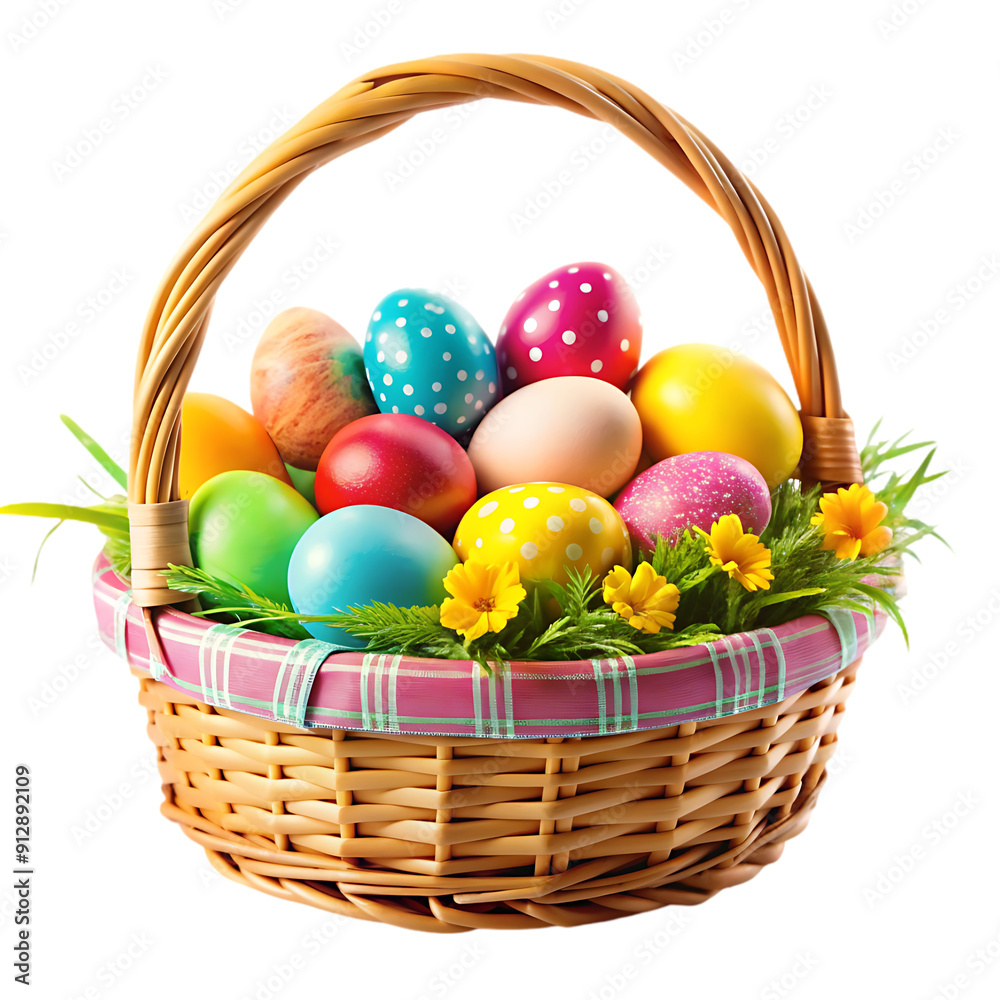 easter eggs in basket easter eggs in basket