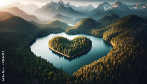 Fototapeta Naklejka Na Ścianę i Meble -  heart in the mountains