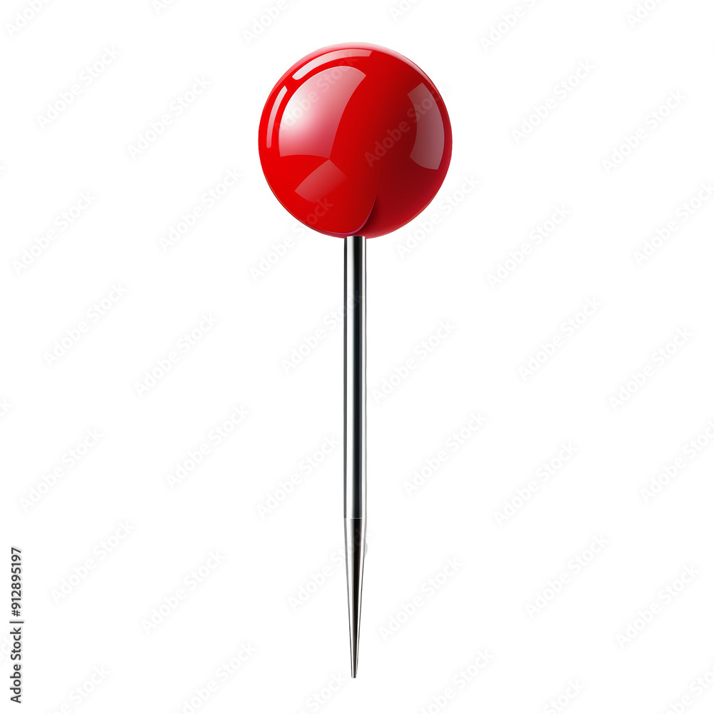Red Push Pin Icon Isolated on Transparent or White Background, PNG Red Push Pin Icon Isolated on Transparent or White Background, PNG