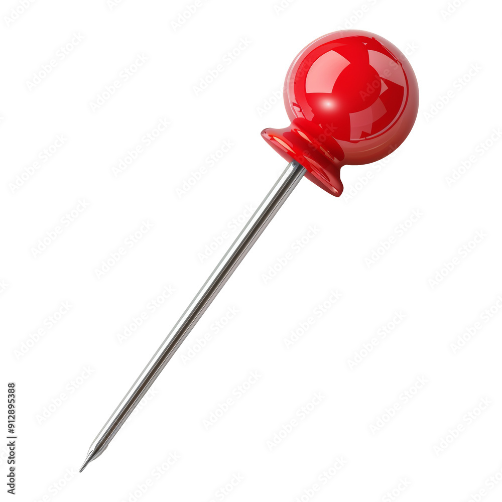 Push Pin Illustration Isolated on Transparent or White Background, PNG Push Pin Illustration Isolated on Transparent or White Background, PNG