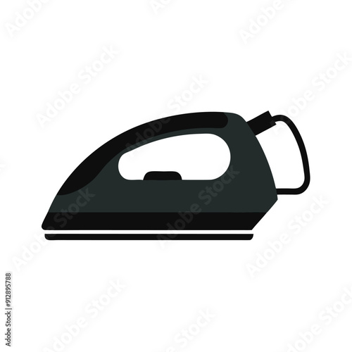 Steam Iron vector art illustration,a solid color steam clipart, isolated white background 
