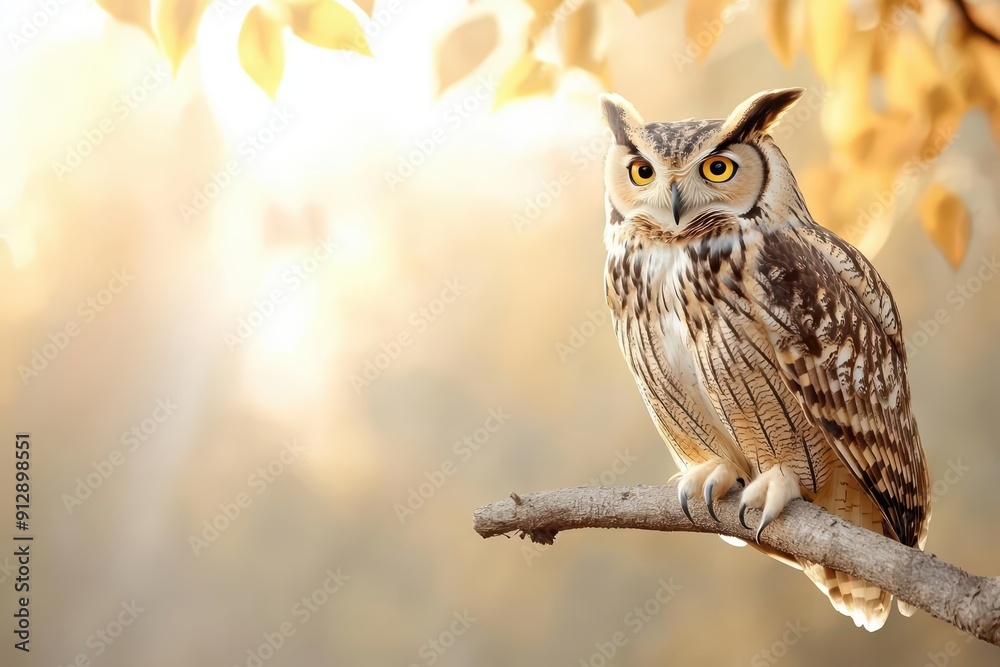 A paper art styled light water color image of a wise owl perched on a branch in a serene forest with sunlight filtering through the trees and the soft colors enhancing the calm and A paper art styled light water color image of a wise owl perched on a branch in a serene forest with sunlight filtering through the trees and the soft colors enhancing the calm and