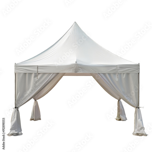White Event Tents Isolated on Transparent or White Background, PNG