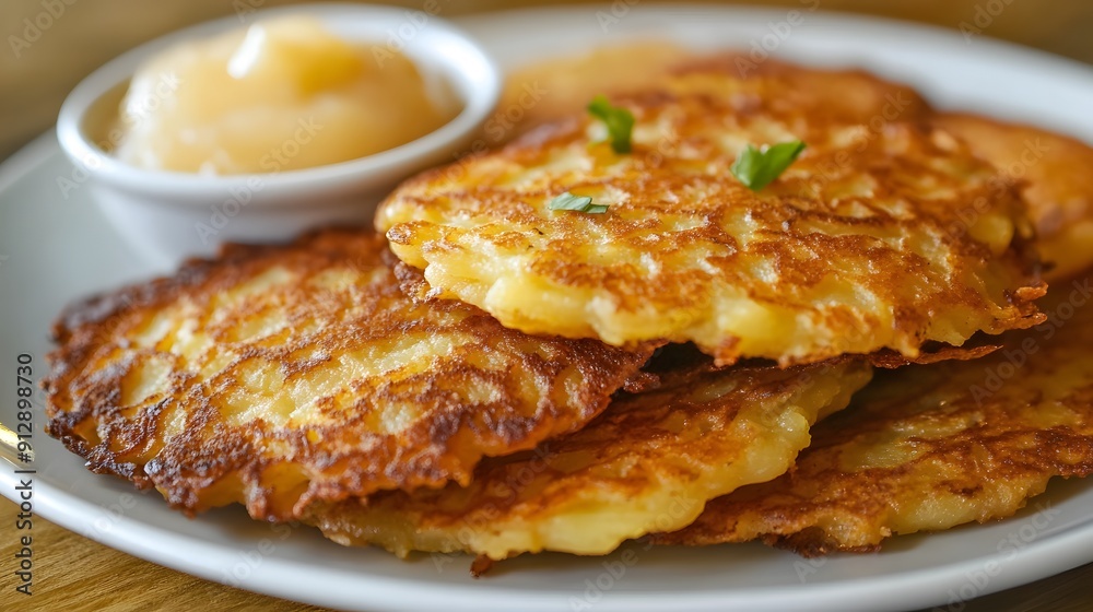 Hearty potato pancakes with applesauce Hearty potato pancakes with applesauce
