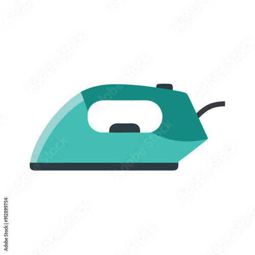 Steam Iron vector art illustration,a solid color steam clipart, isolated white background 