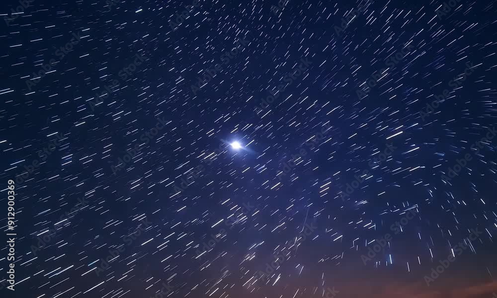 Celestial Dance: Star trails swirl around Polaris, the North Star, in a captivating night sky spectacle. 