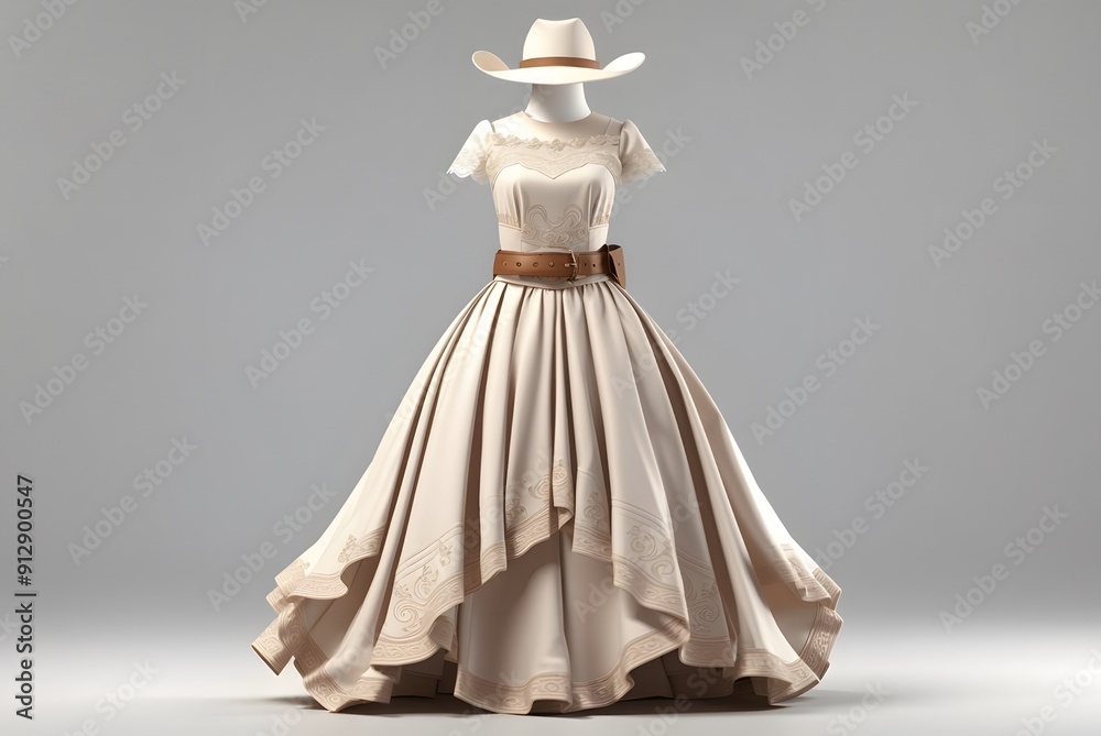 Obraz premium Dress on a mannequin on a white background