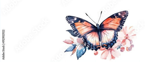 Wallpaper Mural An empty luxurious abstract watercolor painting of a colorful butterfly resting on a delicate flower with the soft colors blending beautifully and the sunlight filtering through it Torontodigital.ca
