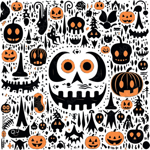 Halloween vector icons pack pumpkin photo