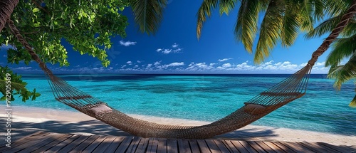 hammock on the beach A travel and cultural design for World Tourism Day photo