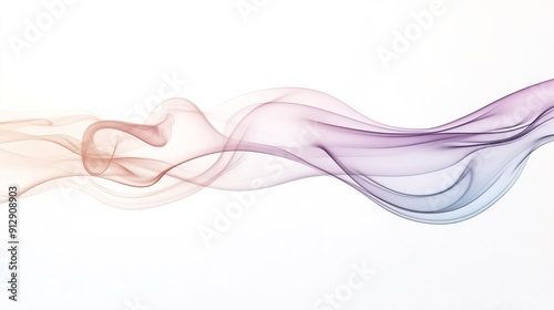 Abstract colorful smoke waves on white background