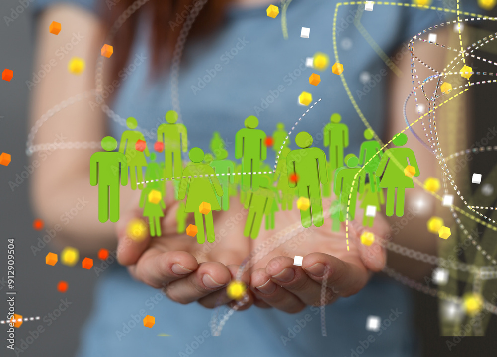 Social Networking illustration team group