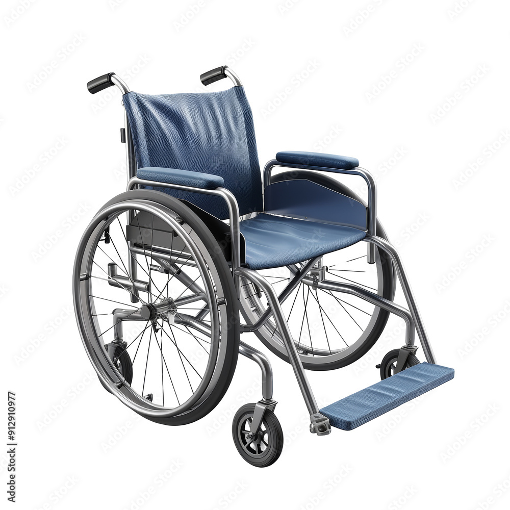 Fototapeta premium Isolated Wheelchair Isolated on Transparent or White Background, PNG