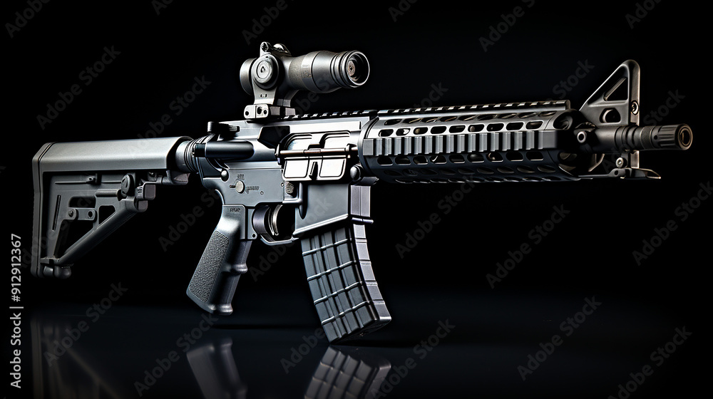 3d photo of modern gun, generative ai 3d photo of modern gun, generative ai