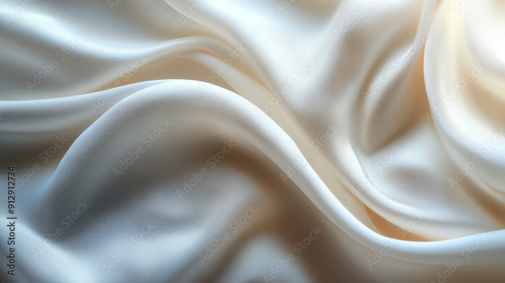 Fototapeta premium Elegant soft cloth gently draping and flowing in the background, creating a serene atmosphere