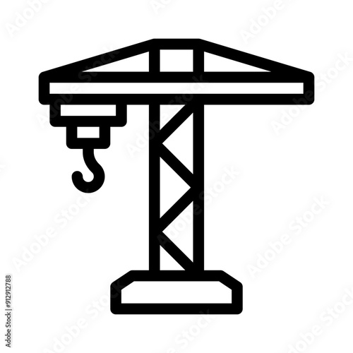 crane line icon