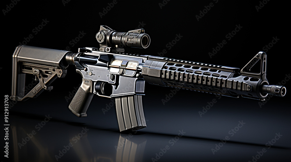 3d photo of modern gun, generative ai 3d photo of modern gun, generative ai