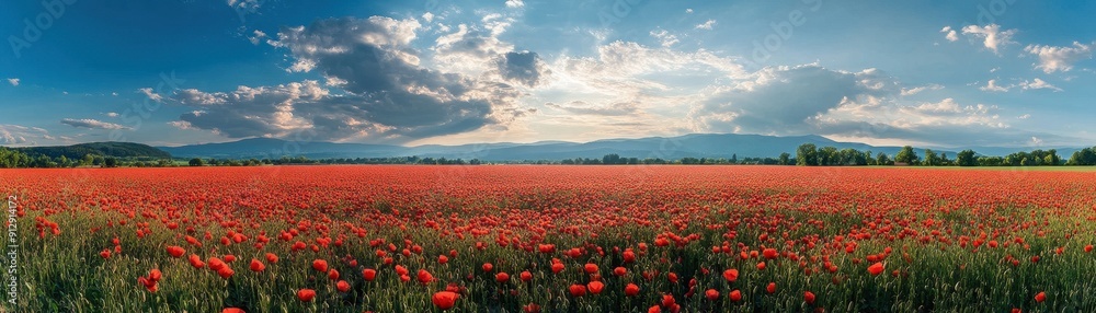 Beautiful View of Poppy Field Beautiful View of Poppy Field