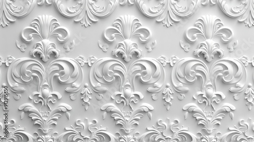 Elegant White Ornamental Wall Design