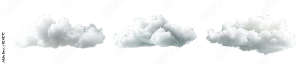 Set of white clouds in the sky on transparent Set of white clouds in the sky on transparent