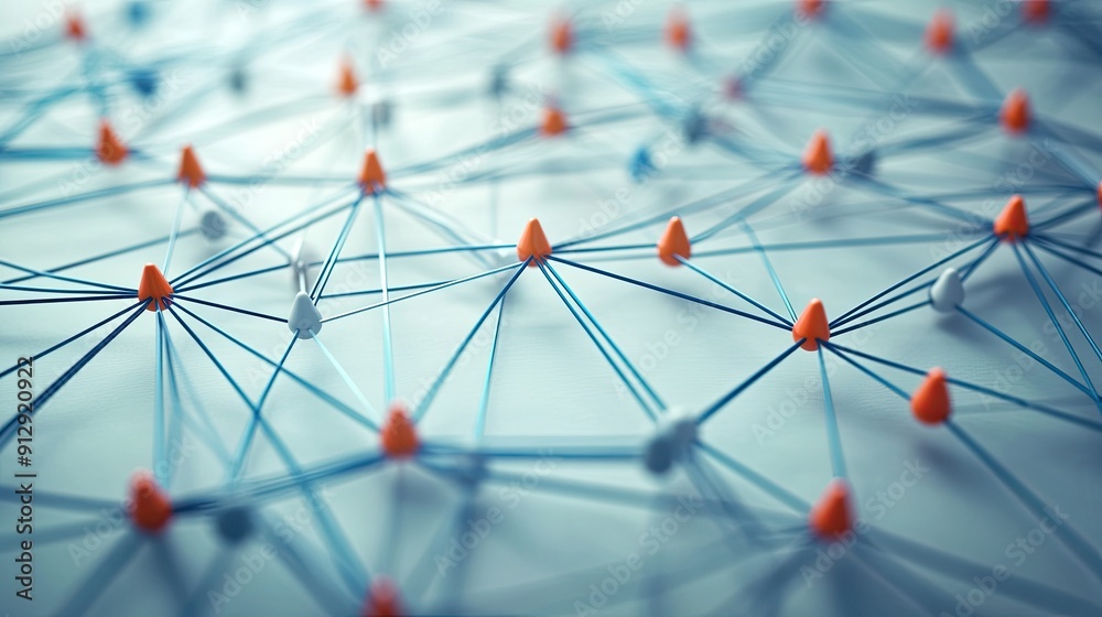 Abstract network of interconnected lines symbolizing teamwork, unity, and collaboration on a clean background Abstract network of interconnected lines symbolizing teamwork, unity, and collaboration on a clean background