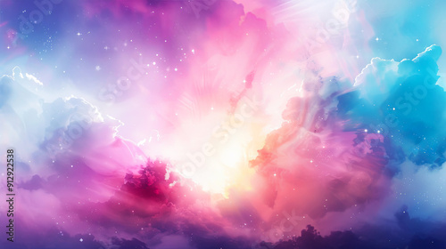 Colorful clouds background galaxy space stars sky cosmos nebula universe astronomy night fantasy blue pink purple magical light dream soft colors texture backdrop wallpaper abstract design bright glow