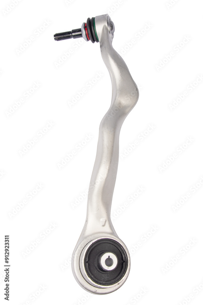 new suspension arm of a vehicle on a white background. New suspension lower control arm of a vehicle, isolated on white background new suspension arm of a vehicle on a white background. New suspension lower control arm of a vehicle, isolated on white background