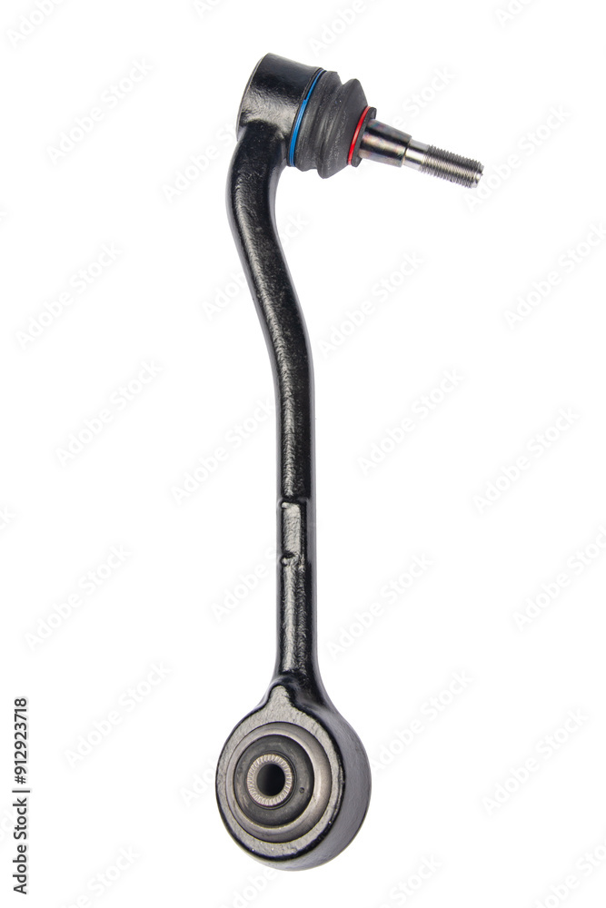 new suspension arm of a vehicle on a white background. New suspension lower control arm of a vehicle, isolated on white background new suspension arm of a vehicle on a white background. New suspension lower control arm of a vehicle, isolated on white background