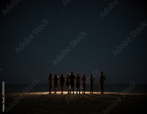 people at night, people on the beach, people at the beach