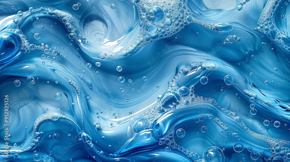 Clear liquid serum gel texture creating abstract patterns with bubbles and ripples Clear liquid serum gel texture creating abstract patterns with bubbles and ripples