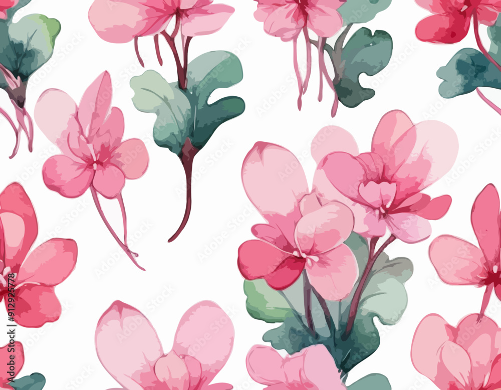 A small bouquet of watercolor pink cyclamen
A small bouquet of watercolor pink cyclamen
