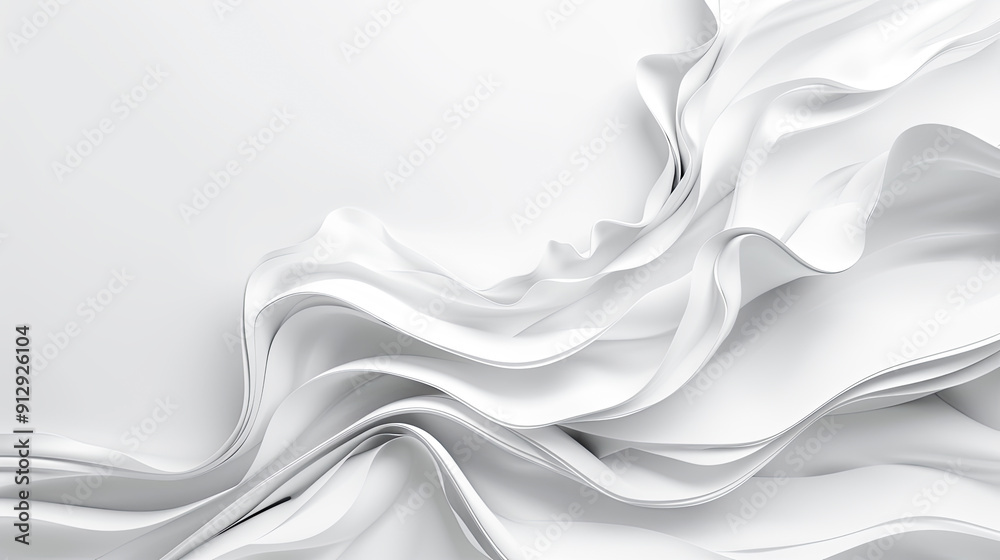 Fototapeta premium Abstract white background waves texture futuristic modern elegant curves flow