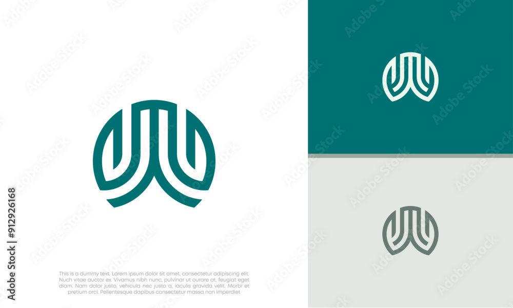 Initials W logo design. Initial Letter Logo. Innovative high tech logo template.