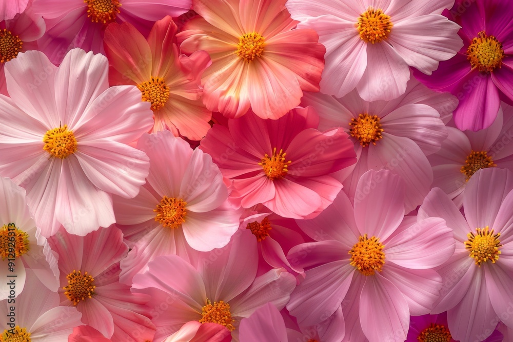Delicate Pink and Peach Cosmos Flowers Delicate Pink and Peach Cosmos Flowers