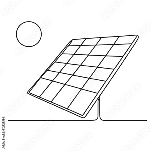 Solar panel icon for renewable energy and sustainable technology themes