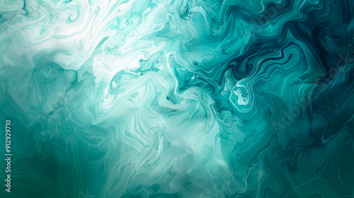 Abstract fluid art background turquoise blue green colors liquid marble texture acrylic paint mixing effect creative background for wallpaper design