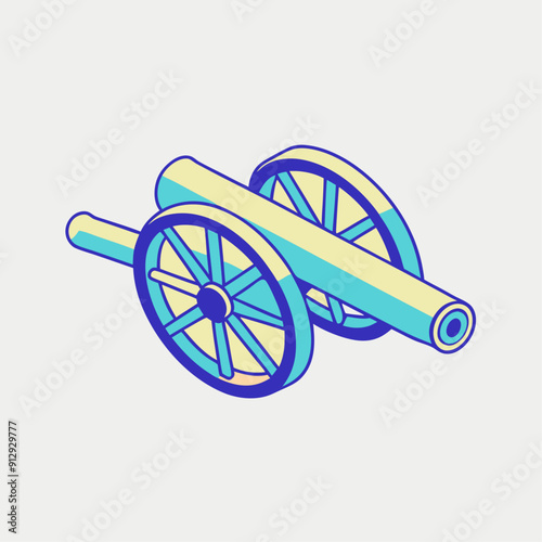 Iftar cannon isometric vector icon illustration (5)