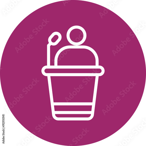 press conference Vector Line White Circles Multicolors