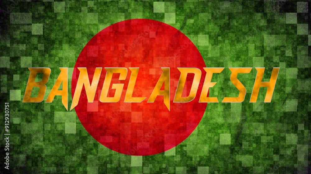 Bangladesh flag seamless loop animation. Bangladesh Flag waving in the ...