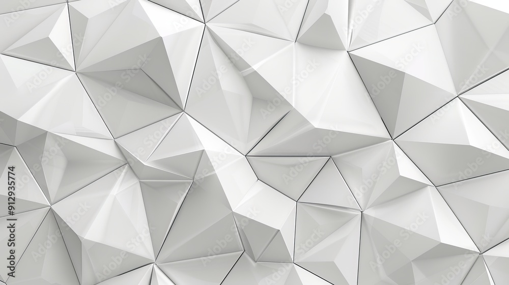 Modern white 3D geometric polygonal textured background