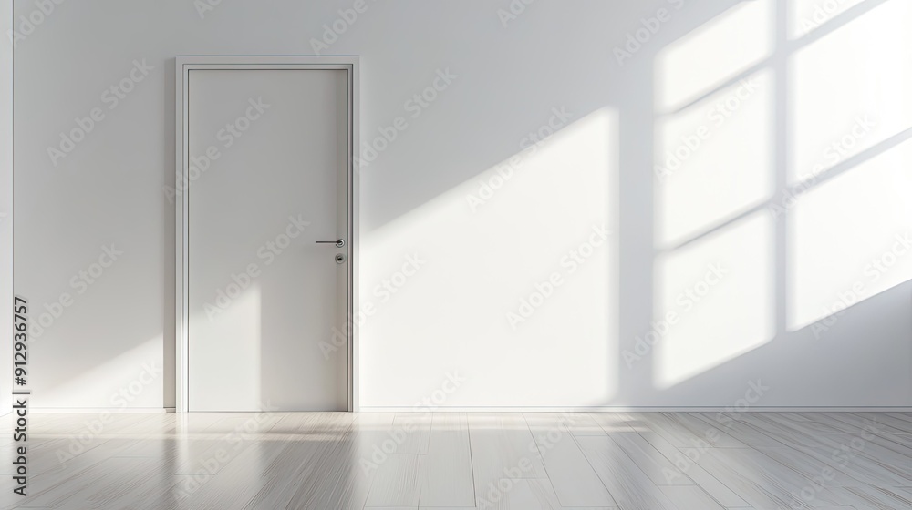 Modern white door with a simple design and minimal hardware Modern white door with a simple design and minimal hardware
