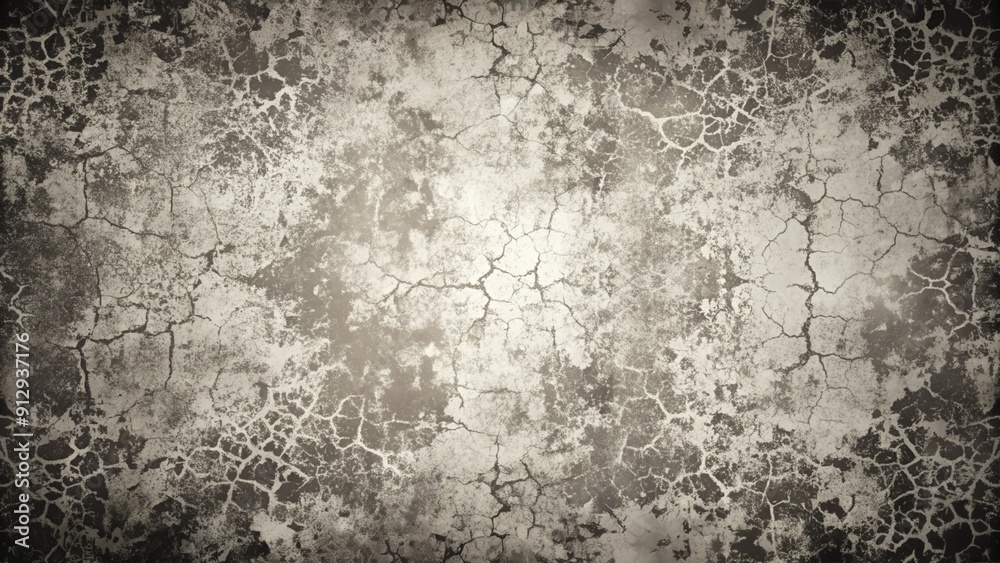 Fototapeta premium Grunge background black and white. Texture of cracks, scratches, scuffs, dust, dirt. Dark monochrome surface. Old vintage vector pattern 
