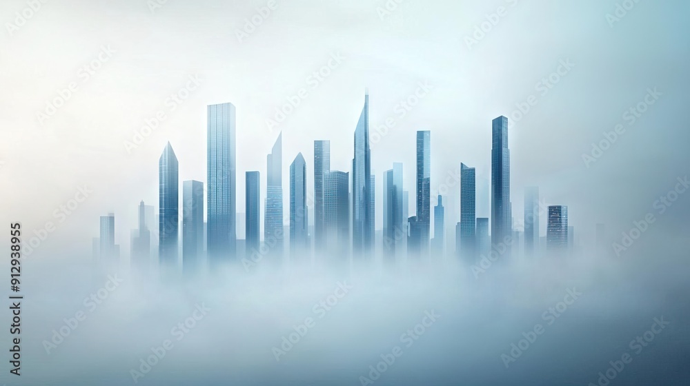 Fototapeta premium Generate a chrome effect illustration of a futuristic cityscape with reflective skyscrapers