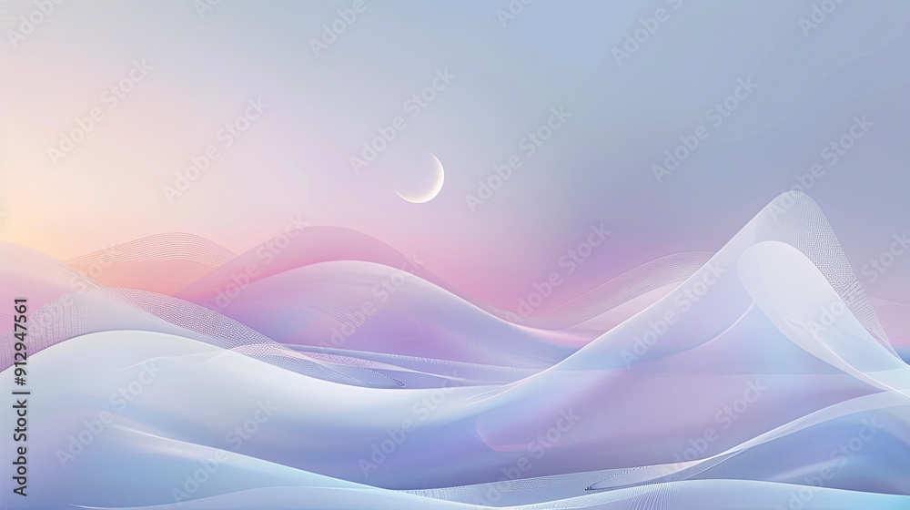 Abstract background design smooth waves flow light pastel gradient color background moon mountains landscape nature sky banner wallpaper illustration modern art digital minimal presentation backdrop Abstract background design smooth waves flow light pastel gradient color background moon mountains landscape nature sky banner wallpaper illustration modern art digital minimal presentation backdrop