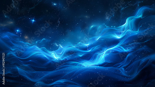 Abstract blue space background aurora borealis galaxy milky way night sky stars nebula universe astronomy constellation science fiction fantasy wallpaper texture vibrant color gradient futuristic back