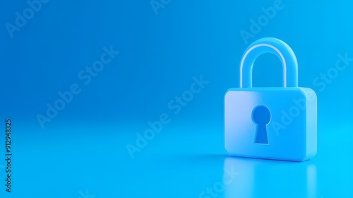 A blue padlock symbolizing security and protection on a vibrant blue background, representing data safety and cybersecurity concepts.