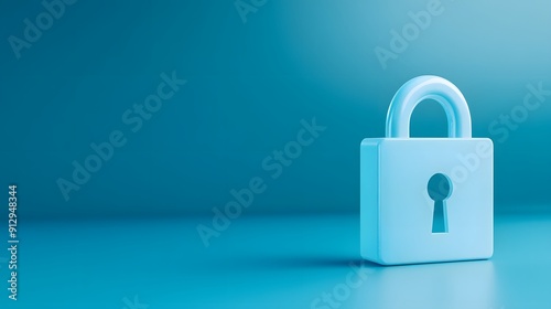 A blue padlock symbolizing security and protection on a matching blue background. Ideal for digital privacy and cybersecurity concepts.